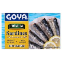 Goya Premium Sardines with Lemon in Oil, 4.25 oz, 4.25 Ounce