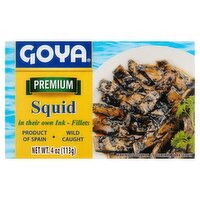 Goya Premium Squid in Their Own Ink Fillets, 4 oz