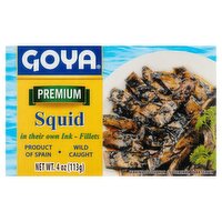 Goya Premium Squid Fillets in Their Own Ink, 4 oz