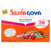 Sazón Goya Seasoning without Annatto Econo Pak, 20 count, 3.52 oz, 3.52 Ounce