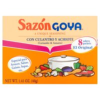 Sazón Goya Coriander & Annatto Seasoning, 8 count, 1.41 oz, 1.41 Ounce