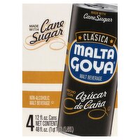 Malta Goya Clásica Non-Alcoholic Malt Beverage, 12 fl oz, 4 count