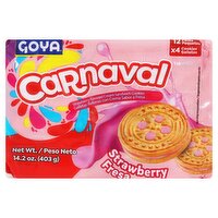 Goya Carnaval Strawberry Flavored Cream Sandwich Cookies, 12 count, 14.2 oz