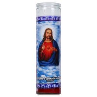 Goya Sacred Heart 8" Glass Candle, 9.6 oz