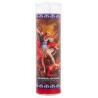 Goya Saint Michael Archangel 8" Glass Candle, 9.6 oz