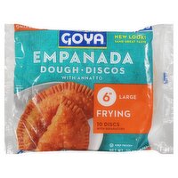 Goya 6" Large Frying Empanada Dough Discos with Annatto, 10 count, 20 oz