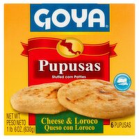 Goya Cheese & Loroco Pupusas, 6 count, 1 lb 6 oz