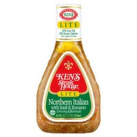 Ken's Steak House Lite Northern Italian with Basil & Romano Dressing & Marinade, 16 fl oz, 16 Fluid ounce