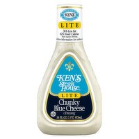 Ken's Steak House Lite Chunky Blue Cheese Dressing, 16 fl oz, 16 Fluid ounce