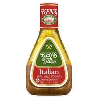 Ken's Steak House Italian with Aged Romano Dressing & Marinade, 16 fl oz, 16 Fluid ounce