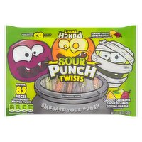 Sour Punch Ghostly Green Apple, Ghoulish Grape, Oozing Orange Twists, 85 count, 18 oz