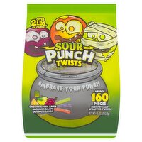 Sour Punch Ghostly Green Apple, Ghoulish Grape, Oozing Orange Twists, 160 count, 35 oz