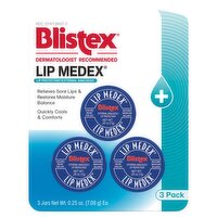 Blistex Lip Medex Lip Protectant, 3 count, 0.25 oz