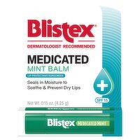 Blistex Medicated Mint Balm, SPF 15, 0.15 oz, 0.15 Ounce