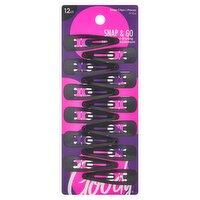 Goody Classic Con Blk Clips, 12 count