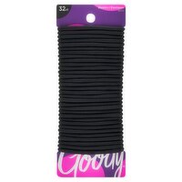 Goody Ouchless Braided Elastics, Black, 32 count