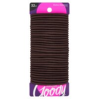 Goody Ouchless Braided Elastics, Brown, 32 count, 32 Each