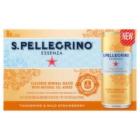 S. Pellegrino Tangerine & Wild Strawberry Flavored Mineral Water, 11.15 fl oz, 8 count