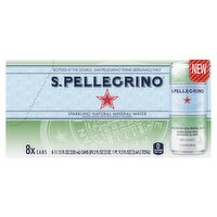 S.Pellegrino Sparkling Natural Mineral Water, 11.15 fl oz, 8 count