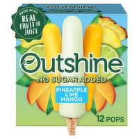 Outshine Pineapple, Lime, Mango Assorted Fruit Ice Pops, 12 count, 18 fl oz