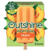 Outshine Peach Fruit Ice Bars, 6 count, 15 fl oz, 14.7 Fluid ounce