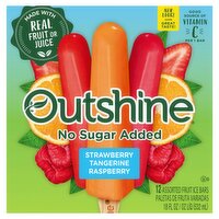 Outshine Strawberry, Tangerine, Raspberry Fruit Ice Bars, 12 count, 18 fl oz, 18 Fluid ounce