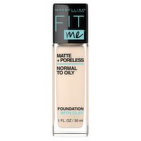 Maybelline New York Fit Me Matte + Poreless 110 Porcelain Foundation, 1 fl oz