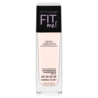 Maybelline New York Fit Me! Dewy + Smooth 102 Fair Porcelain Foundation Sunscreen, SPF 18, 1 fl oz