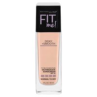 Maybelline New York Fit Me! Dewy+Smooth 128 Warm Nude Foundation, SPF 18, 1 fl oz