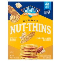 Blue Diamond Almonds Nut-Thins Almond Pepper Jack Cheese Rice Cracker Snacks, 4.25 oz, 4.3 Ounce