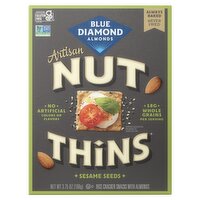 Blue Diamond Almonds Artisan Nut Thins Sesame Seeds Rice Cracker Snacks with Almonds, 3.75 oz