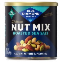 Blue Diamond Almonds Deluxe Nut Mix Roasted Sea Salt Cashew, Almond & Pistachio, 14 oz