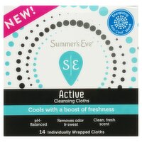 Summer's Eve Active Cleansing Cloths, 14 count