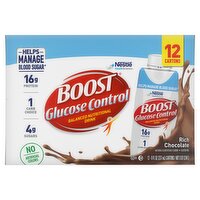 Nestlé Boost Glucose Control Rich Chocolate Balanced Nutritional Drink, 8 fl oz, 12 count