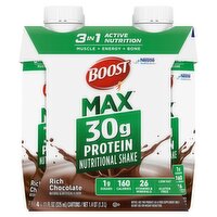 Boost Max Rich Chocolate Nutritional Shake, 11 fl oz, 4 count