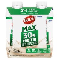 Boost Max Very Vanilla Nutritional Shake, 11 fl oz. 4 count