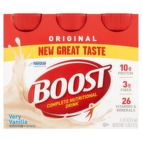 Nestlé Boost Original Very Vanilla Complete Nutritional Drink, 8 fl oz, 6 count, 48 Fluid ounce