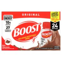 Boost Original Rich Chocolate Balanced Nutritional Drink, 8 fl oz, 24 count, 192 Fluid ounce