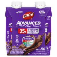 Nestlé Boost Rich Chocolate Advanced Nutritional Shake, 11 fl oz, 4 count