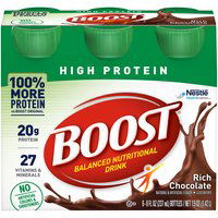 Nestlé Boost High Protein Rich Chocolate Balanced Nutritional Drink, 8 fl oz, 6 count