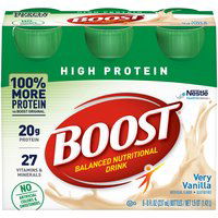 Nestlé Boost High Protein Very Vanilla Balanced Nutritional Drink, 8 fl oz, 6 count