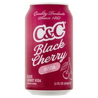 C&C Black Cherry Soda, 12 fl oz
