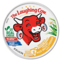 The Laughing Cow Creamy Aged White Cheddar Variety Spreadable Cheese Wedges, 8 count, 5.4 oz, 5.4 Ounce