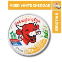 The Laughing Cow Creamy Aged White Cheddar Variety Spreadable Cheese Wedges, 8 count, 5.4 oz