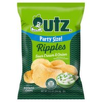 Utz Ripples Sour Cream & Onion Potato Chips Party Size!, 12.5 oz, 12.5 Ounce