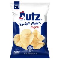 Utz No Salt Added Original Potato Chips Family Size, 7.75 oz, 7.75 Ounce