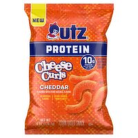 Utz Protein Cheese Curls Cheddar Corn Based Snack, 6 oz, 6 Ounce