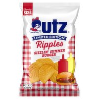 Utz Ripples Sizzlin' Summer Burger Potato Chips Limited Edition Family Size, 7.75 oz, 7.75 Ounce