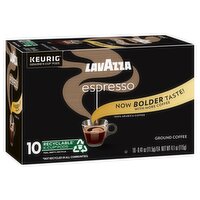 Lavazza Espresso 100% Arabica Ground Coffee K-Cup Pods, 0.41 oz, 10 count