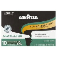 Lavazza Gran Selezione Dark Roast Ground Coffee K-Cup Pods, 0.41 oz, 10 count, 4.1 Ounce